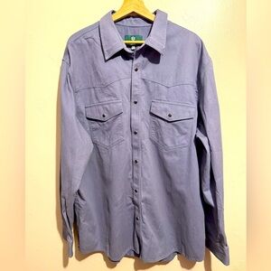 Schnee’s Blue Mid Weight Button-Up Shirt/Jacket Quality USA 100% Cotton Mens XL
